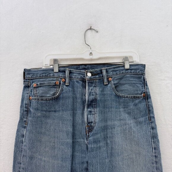 Levis 501 Jeans Mens 33x34 (33x30) Blue Original Fit Button Fly Straight Leg - Picture 9 of 13